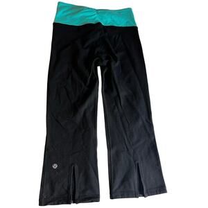Lululemon Black and Blue Add Flare Capri Yoga Pants